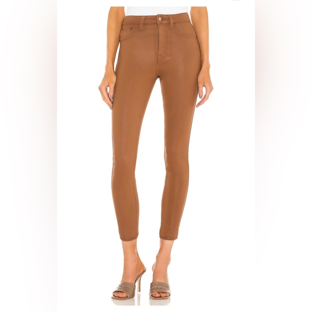 Aline High Rise Skinny in Coated Cognac